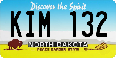 ND license plate KIM132