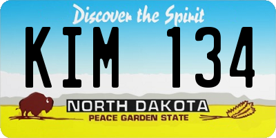 ND license plate KIM134