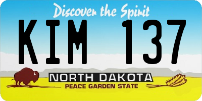 ND license plate KIM137