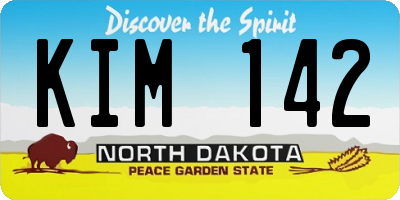 ND license plate KIM142