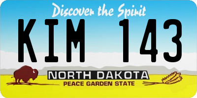 ND license plate KIM143