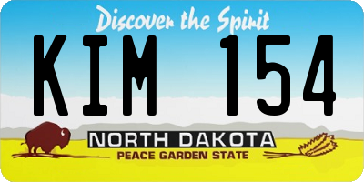 ND license plate KIM154