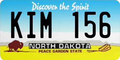 ND license plate KIM156