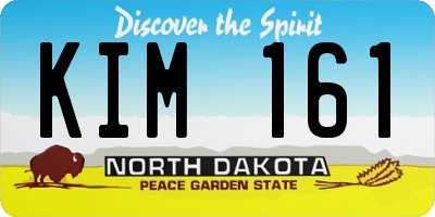 ND license plate KIM161