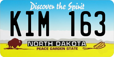 ND license plate KIM163