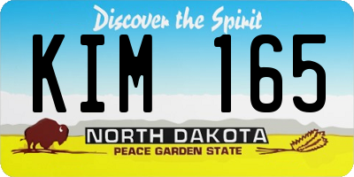 ND license plate KIM165