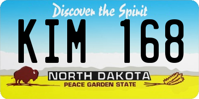 ND license plate KIM168