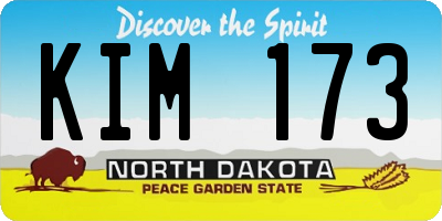ND license plate KIM173