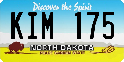 ND license plate KIM175