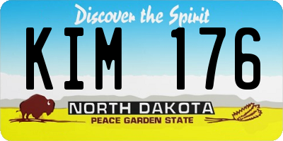 ND license plate KIM176