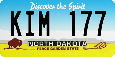ND license plate KIM177
