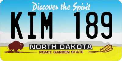 ND license plate KIM189