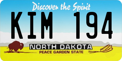 ND license plate KIM194
