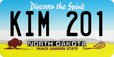 ND license plate KIM201
