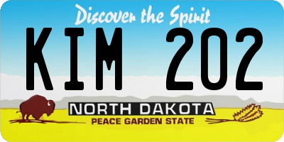 ND license plate KIM202