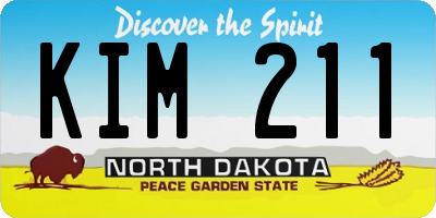 ND license plate KIM211
