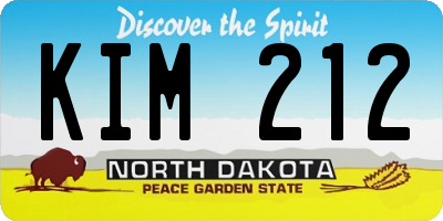 ND license plate KIM212