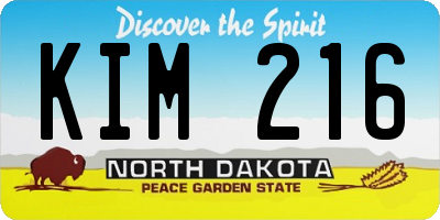 ND license plate KIM216