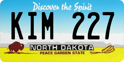 ND license plate KIM227