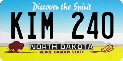 ND license plate KIM240