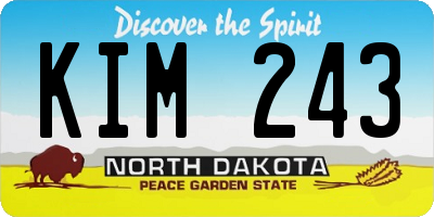 ND license plate KIM243