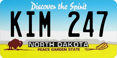 ND license plate KIM247