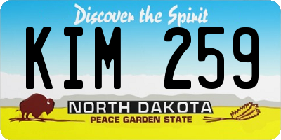 ND license plate KIM259