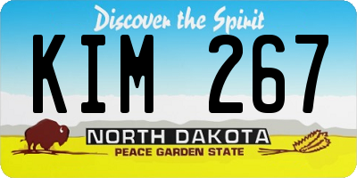 ND license plate KIM267