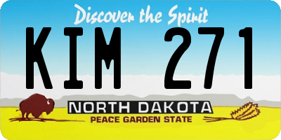 ND license plate KIM271