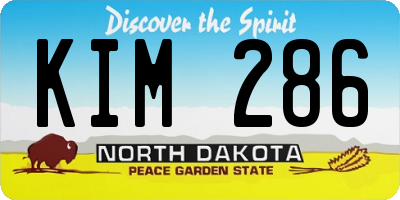ND license plate KIM286