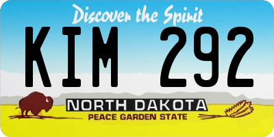 ND license plate KIM292