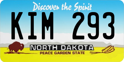 ND license plate KIM293