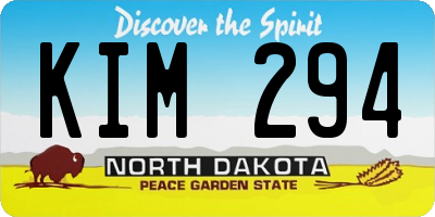 ND license plate KIM294