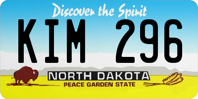 ND license plate KIM296