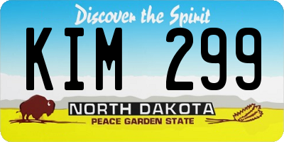 ND license plate KIM299