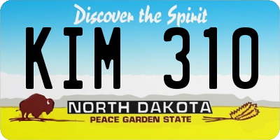 ND license plate KIM310