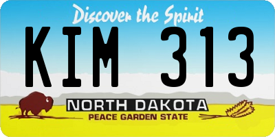 ND license plate KIM313