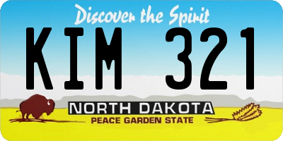 ND license plate KIM321