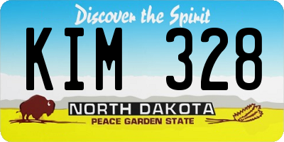 ND license plate KIM328