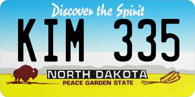 ND license plate KIM335
