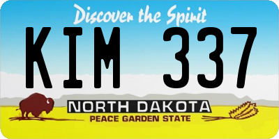 ND license plate KIM337