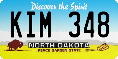 ND license plate KIM348