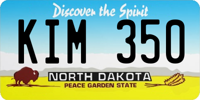 ND license plate KIM350