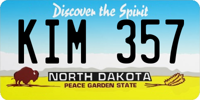 ND license plate KIM357