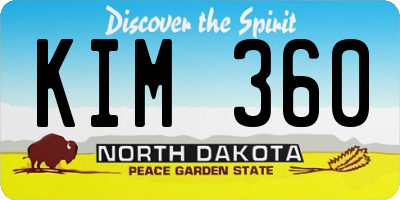 ND license plate KIM360