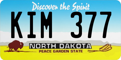 ND license plate KIM377