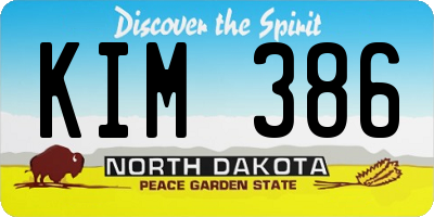 ND license plate KIM386