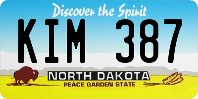 ND license plate KIM387