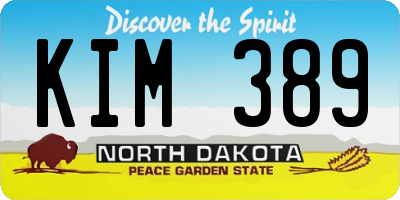 ND license plate KIM389