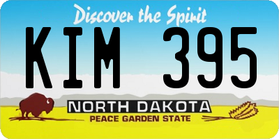ND license plate KIM395